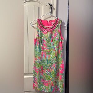 Lilly Pulitzer Pink and Green Pom Pom Dress